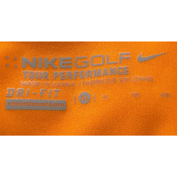 Nike Golf Polo Shirt Mens XL Orange Dri Fit Tour Performance Short Sleeve - Picture 7 of 10